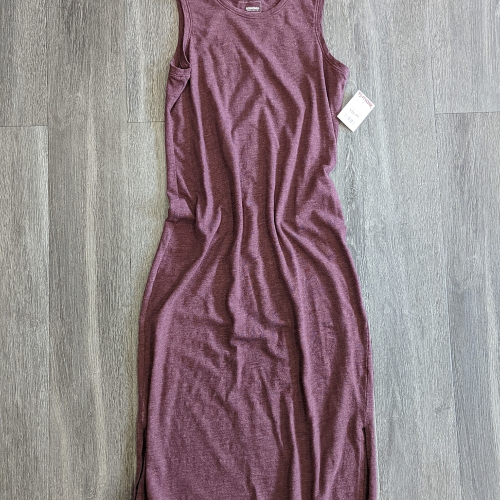 NWT Dark Purple T-Shirt Midi Dress by Sonoma